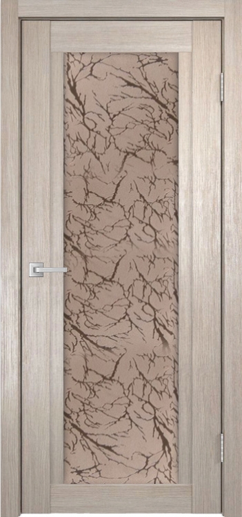 Фото Межкомнатная дверь Легенда К-11 тон Кремовая лиственница Остекление Гранит бронза