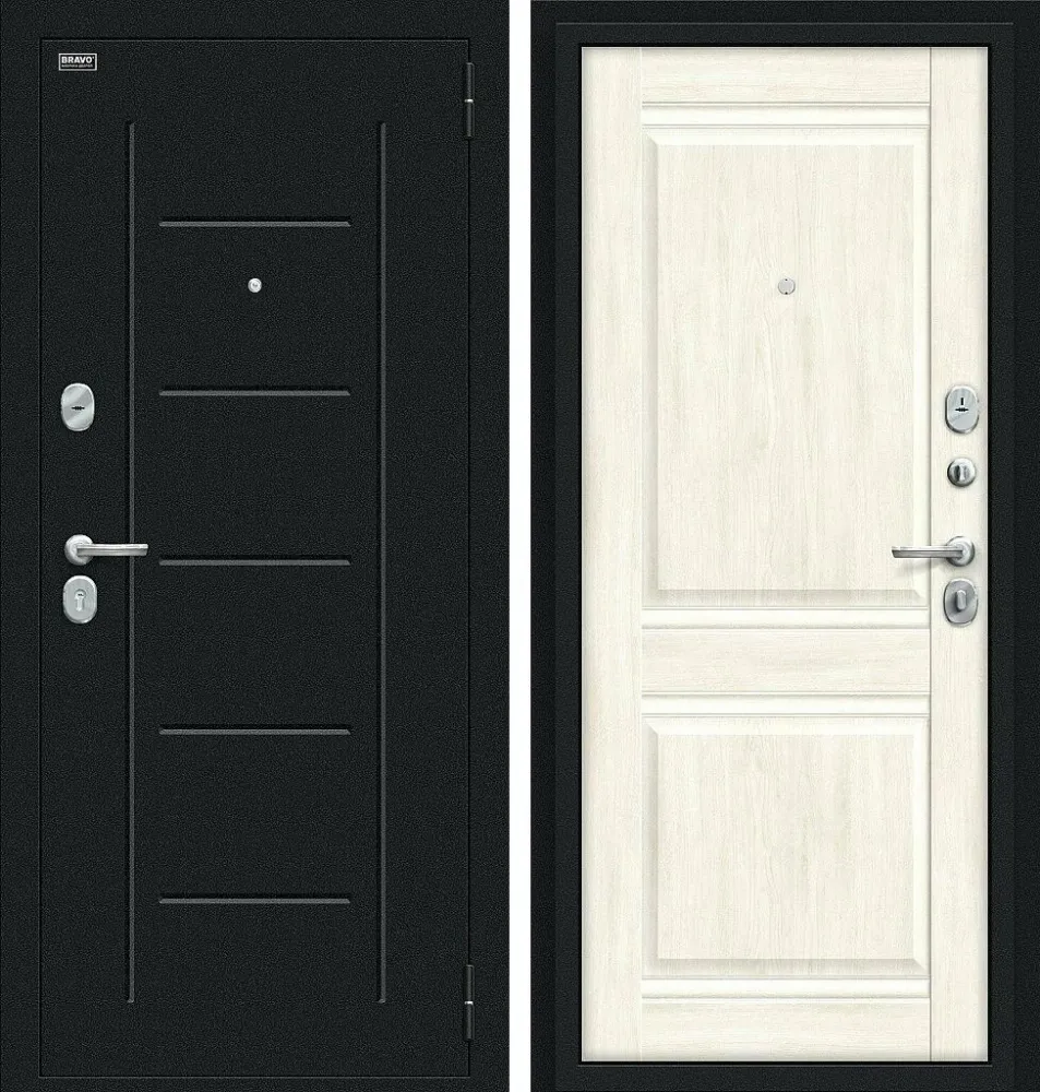 Фото Дверь Некст Kale Букле черное/Nordic Oak BR4543